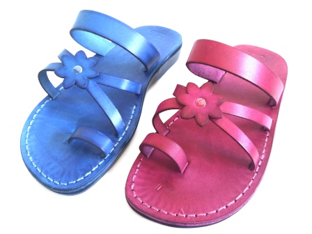 סנדלי עור - דגם פרח – תמונה 6