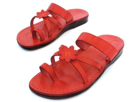 סנדלי עור - דגם פרח – תמונה 7