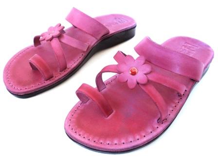 סנדלי עור - דגם פרח – תמונה 8