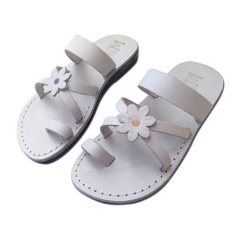 סנדלי עור - דגם פרח – תמונה 9