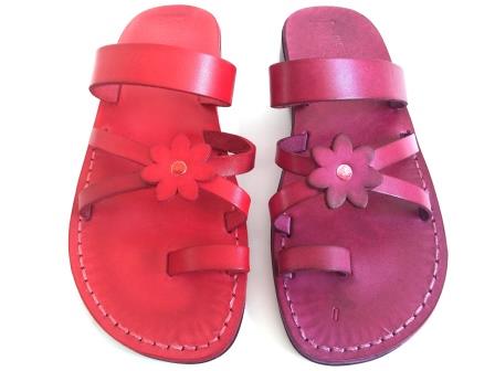 סנדלי עור - דגם פרח – תמונה 5